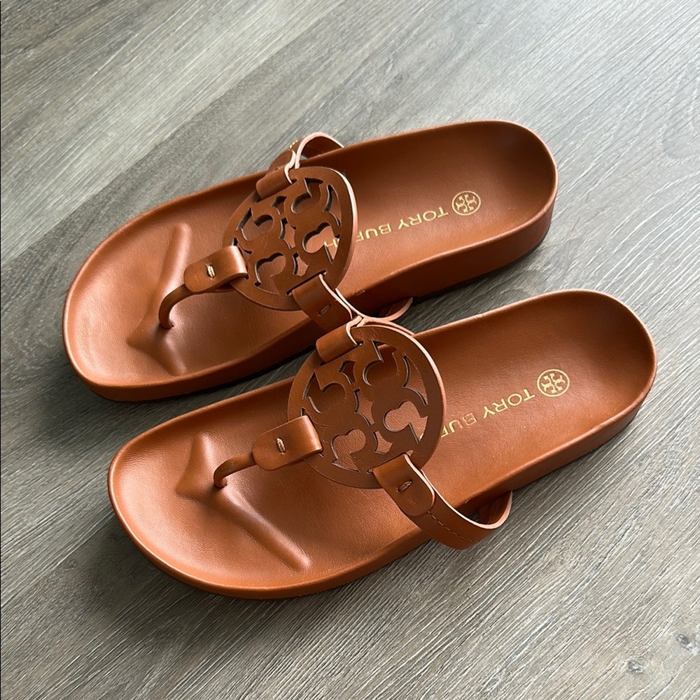 Tory Burch MILLER CLOUD SANDAL 6 Great condition! Bourbon Miele/Tan